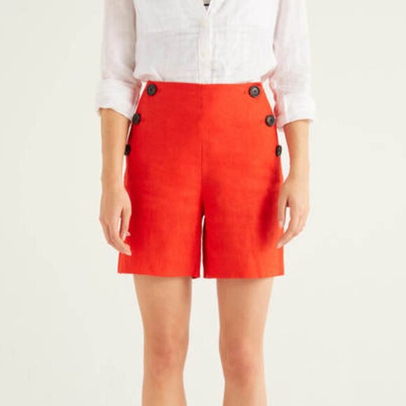 Boden Falmouth Linen Shorts in Orange Sunset - Picture 1 of 11